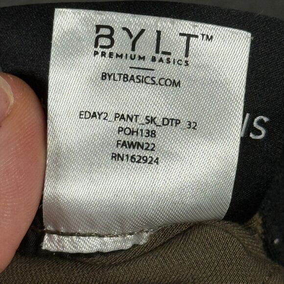 BYLT Pants Mens 32x28 Brown Everyday Jogger Skinny Fit Stretch Travel - Picture 7 of 15